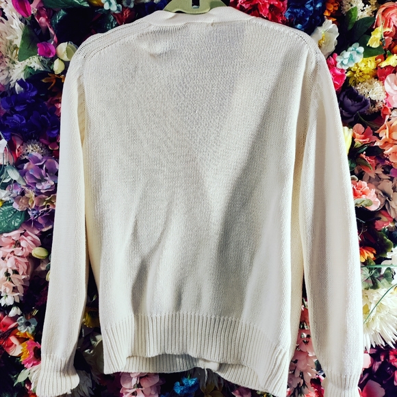Vintage Nordstrom White Cotton Cardigan - Picture 4 of 7